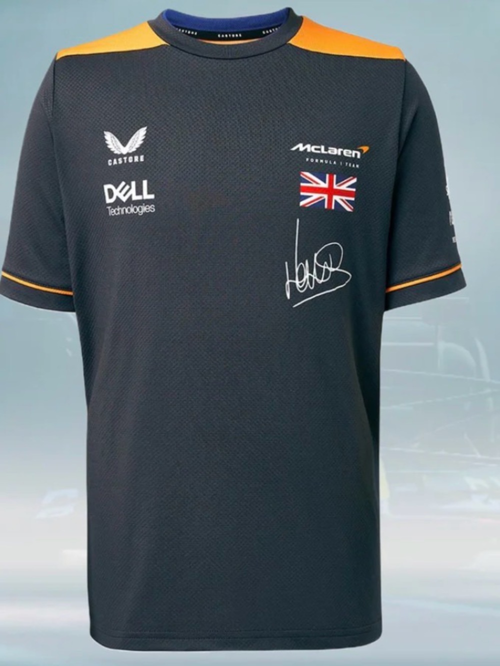 MCLAREN SHIRT GREY CASTORE LANDO NORRIS #4 RACING TEAM F1 FORMULA 1